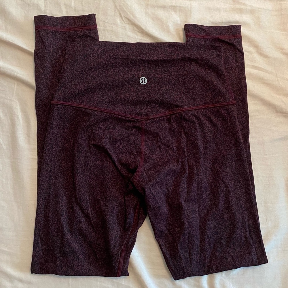 Lululemon Align 7/8 Maroon Red Pattern Leggings